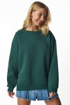 Fermuar Detaylı Şardonlu Sweatshirt HAKİ LUB0003