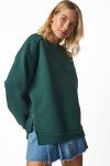 Fermuar Detaylı Şardonlu Sweatshirt HAKİ LUB0003