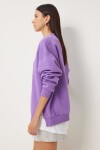 Fermuar Detaylı Şardonlu Sweatshirt MOR LUB0003