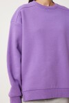 Fermuar Detaylı Şardonlu Sweatshirt MOR LUB0003