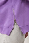 Fermuar Detaylı Şardonlu Sweatshirt MOR LUB0003