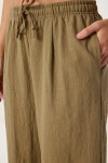 Geniş Paça Keten Pantolon HAKİ LUB0117