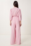 Keten Crop Bluz Pantolon Takım ŞEKER PEMBE LRV0107