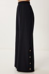 Keten Crop Bluz Pantolon Takım SİYAH LRV0107