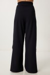 Keten Crop Bluz Pantolon Takım SİYAH LRV0107