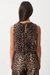 Leopar Desenli Fiyonklu Bluz Pantolon Takım SİYAH BEJ LUL0003