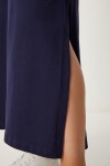 Oversize Basic Yazlık Esnek Örme Elbise LACİVERT LUB0113