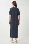 Oversize Basic Yazlık Örme Elbise ANTRASİT LUB0082