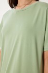 Oversize Basic Yazlık Örme Elbise ÇAĞLA YEŞİLİ LUB0082