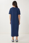 Oversize Basic Yazlık Örme Elbise LACİVERT LUB0082