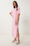 Oversize Basic Yazlık Örme Elbise PEMBE LUB0082
