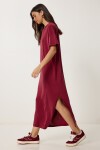 Oversize Basic Yazlık Örme Elbise VİŞNE LUB0082