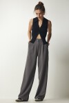 Pilili Dokuma Pantolon GRİ LUB0071