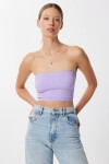 Straplez Fitilli Örme 2li Paket Büstiyer LİLA BEYAZ LUB0211