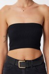 Straplez Fitilli Örme 2li Paket Büstiyer SİYAH BEYAZ LUB0211