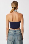 Straplez Fitilli Örme Büstiyer LACİVERT LUB0218