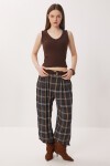 V Yaka Basic Fitilli Örme Bluz KAHVERENGİ LRN0029