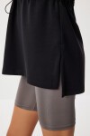 Yarım Fermuarlı Modal Sweatshirt SİYAH LUB0290