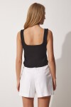 2li Askılı Yazlık Triko Crop Bluz SİYAH VİZON LYY0011
