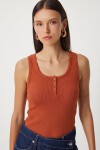 2li Paket Düğmeli Fitilli Örme Atlet KİREMİT VİZON LRN0037
