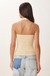 2’li Paket Halter Yaka Basic Örme Bluz BEYAZ SARI LDZ0078