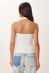 2’li Paket Halter Yaka Basic Örme Bluz BEYAZ SARI LDZ0078