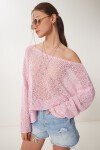 Ajurlu Mevsimlik Triko Bluz PEMBE LYY0092