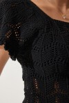 Ajurlu Triko Bluz SİYAH LYU0003