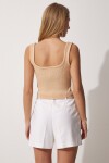 Askılı Yazlık Triko Crop Bluz BİSKÜVİ LYY0010