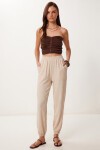 Cepli Rahat Krinkıl Şalvar Pantolon KREM LFW0024