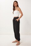 Cepli Rahat Krinkıl Şalvar Pantolon SİYAH LFW0024