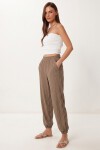Cepli Rahat Krinkıl Şalvar Pantolon VİZON LFW0024