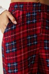 Desenli Yumuşak Dokulu Örme Pijama Altı KIRMIZI LACİVERT LXR0001