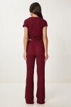 Dokulu Esnek Bluz Pantolon Takım BORDO LZV0011