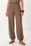 Halter Yaka Bluz Pantolon Krinkıl Takım VİZON LFW0027