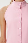Halter Yaka Dokuma Yelek PEMBE LYY0096