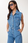 Kapaklı Cepli Denim Tulum AÇIK MAVİ LVW0005