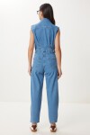 Kapaklı Cepli Denim Tulum AÇIK MAVİ LVW0005