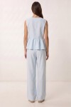 Keten Bluz Pantolon Takım GÖK MAVİ LAZ0009