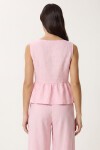 Keten Bluz Pantolon Takım ŞEKER PEMBE LAZ0009