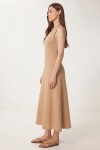 Kolsuz Basic Yazlık Örme Elbise AÇIK BİSKÜVİ LCR0057