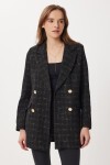 Kruvaze Vatkalı Tüvit Blazer Ceket SİYAH LXA0030