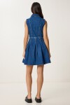 Mini Kloş Denim Elbise KOYU MAVİ LVW0002