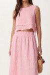 Müslin Bluz Etek Takım PEMBE LAX0012