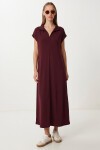 Polo Yaka Cepli Örme Elbise MÜRDÜM LDZ0038