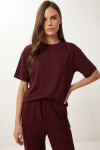 Rahat Esnek Modal Alt-Üst Takım BORDO LZV0056