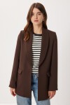 Vatkalı Blazer Dokuma Ceket KAHVERENGİ LXA0006
