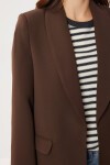 Vatkalı Blazer Dokuma Ceket KAHVERENGİ LXA0006