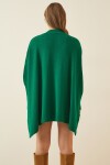 Yandan Yırtmaçlı Oversize Panço Kazak YEŞİL LYY0016