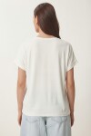 2’li Paket Güpür Detaylı Viskon T-shirt HAKİ EKRU LRN0067